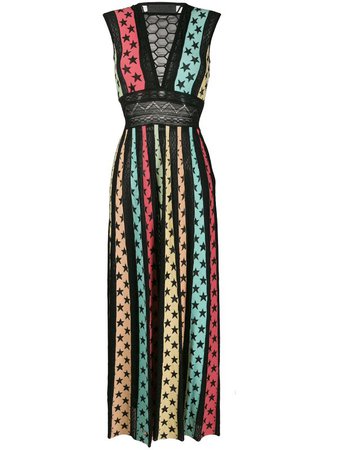 Philipp Plein Star Print Panelled Maxi Dress - Farfetch