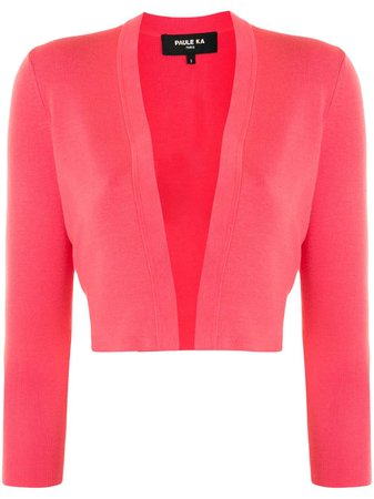 Shop pink Paule Ka open front cropped cardigan with Express Delivery - Farfetch