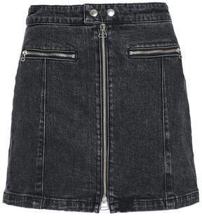 Isabel Zip-detailed Faded Denim Mini Skirt