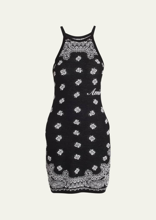 AMIRI Bandana Print Knit Mini Dress
