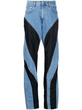 Shop Mugler panelled tapered trousers with Express Delivery - FARFETCH