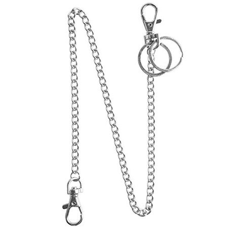 Amazon.com: Wallet Chain, Wisdompro 2 Pack (8 and 16 Inch) Heavy Duty Pocket Keychain with Both Ends Lobster Clasps and Extra 2 Rings for Keys, Wallet, Jeans, Pants, Belt Loop, Purse and Handbag - Silver : Clothing, Shoes & Jewelry