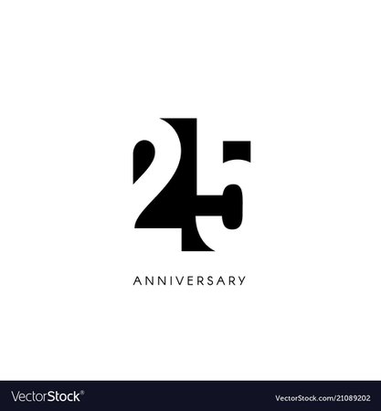 Twenty five anniversary minimalistic logo twenty Vector Image