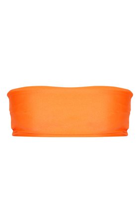 Orange Mix & Match Bandeau Bikini Top | PrettyLittleThing