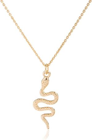 Amazon.com: RR Girl's Fashion Snake Ditsy Necklace with Delicate Chain Cute Snake Pendent Trace Delicate Chain : Clothing, Shoes & Jewelry