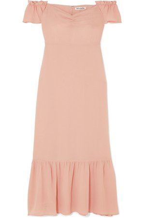 Reformation | Butterfly off-the-shoulder tiered crepe dress | NET-A-PORTER.COM