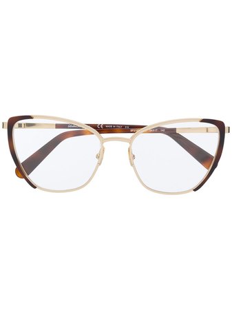 Salvatore Ferragamo Cat-Eye Frame Glasses Continuity | Farfetch.Com