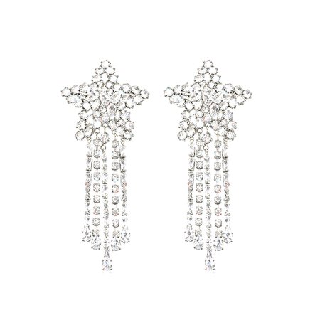 Silver MUIDA Diamante Star Fringed Earrings - Pair | i The Label – ithelabel.com