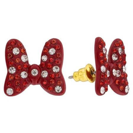 Minnie Mouse Jeweled Bow Stud Earrings