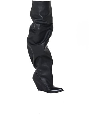 Distorted Leather Boot (UWIA017S18006001-1000)