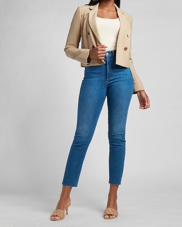 Cropped Double Breasted Blazer