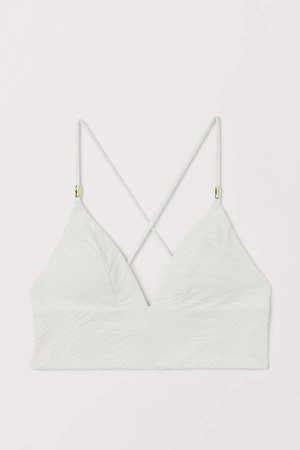 Padded Triangle Bikini Top - White