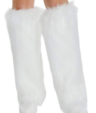 white fur leg warmers