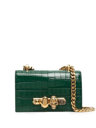 Alexander McQueen mini jewelled satchel green 6531341HB00 - Farfetch