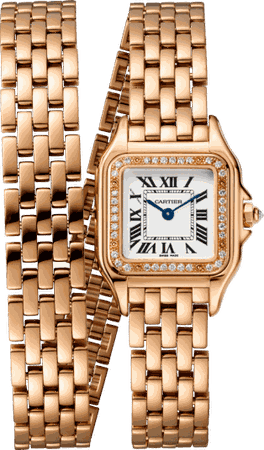 CRWJPN0014 - Panthère de Cartier watch - Small model, double loop, pink gold, diamonds - Cartier