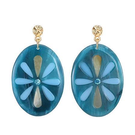 Amazon.com: Acrylic Flora Drop Earrings, Flower Petals Oval Disc Lucite Dangle Earring for Women Jewelry, Turquoise: Clothing