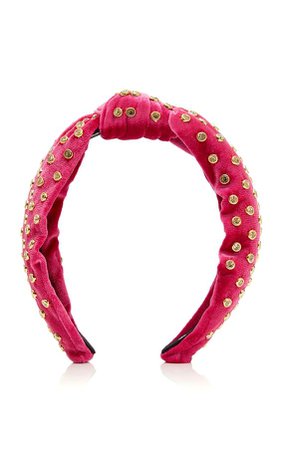 Lele Sadoughi Crystal-Embellished Velvet Headband
