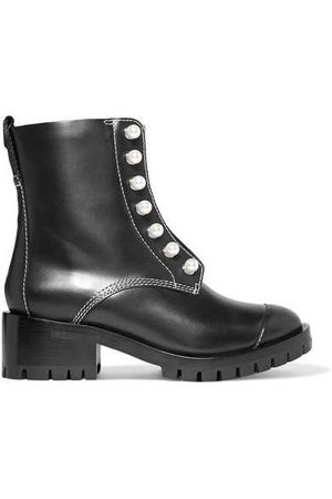 3.1 Phillip Lim | Lug Sole Zipper embellished leather ankle boots | NET-A-PORTER.COM