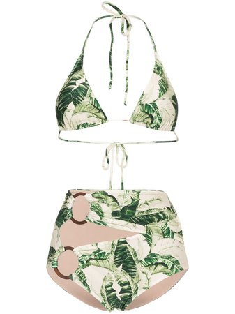 Adriana Degreas Tropical Print hoop-embellished Bikini - Farfetch