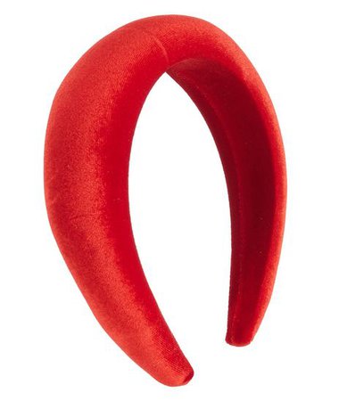 red padded headband
