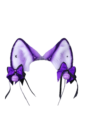 purple goth cat ears