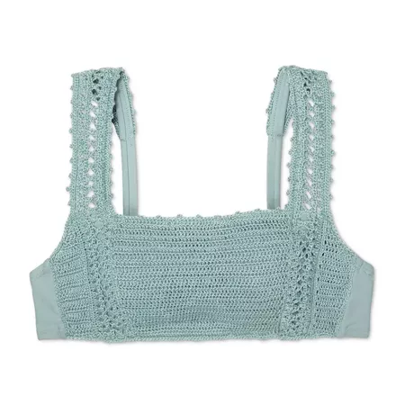 Women's Crochet Bralette Bikini Top - Xhilaration™ Chambray : Target