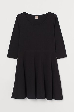 H&M+ Short Jersey Dress - Black