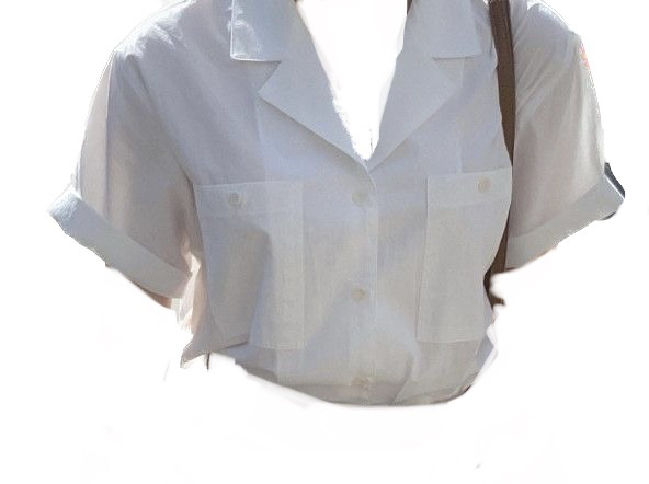 vintage button up shirt white