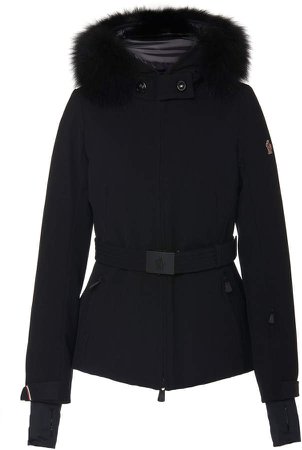 3 Belted Fur Hooded Coat Size: 1