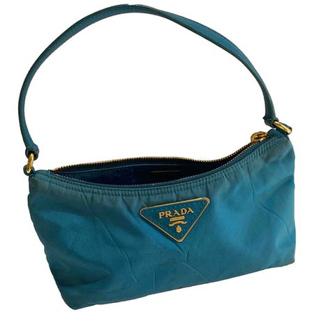 Tessuto cloth clutch bag Prada Turquoise in Cloth - 9797894