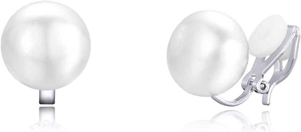 Amazon.com: YOQUCOL 8mm Simulated Freshwater Pearl Clip On Earrings Not Pierced Elegant Stud Jewelry For Women Girls: Clothing, Shoes & Jewelry