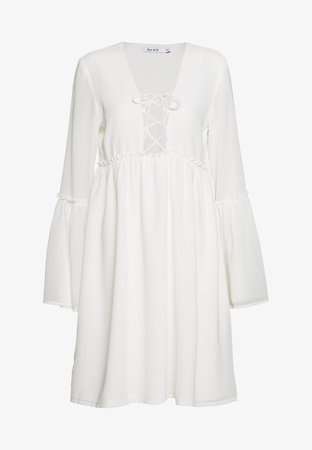 NA-KD LACE UP FLOWY DRESS - Vestido informal - white - Zalando.es