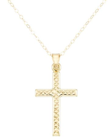 Macy's Textured Cross 18" Pendant Necklace & Reviews - Necklaces - Jewelry & Watches - Macy's
