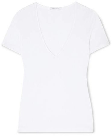 Ninety Percent - Marisa Ribbed Organic Cotton-jersey T-shirt - White