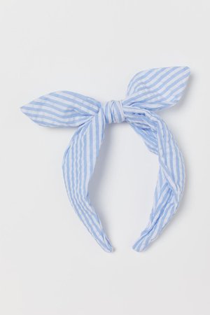 Bow-top Alice band - Light blue/Striped - Kids | H&M GB