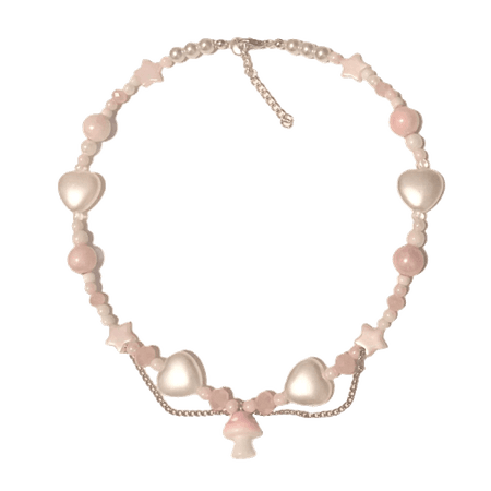 pink mushroom necklace