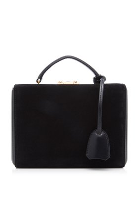 Grace Small Leather-Trimmed Suede Shoulder Bag by Mark Cross | Moda Operandi