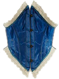 blue underbust corset lace cream