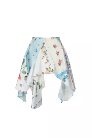 handkerchief ruffled satin skirt – yuhan wang
