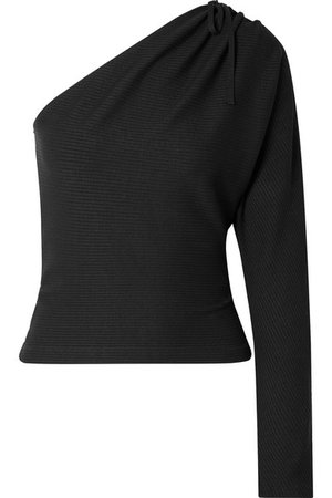 The Range | Alloy one-shoulder ribbed stretch-knit top | NET-A-PORTER.COM