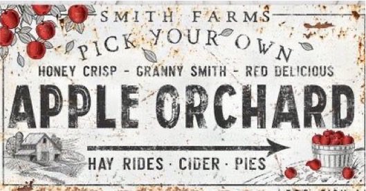 apple orchard sign