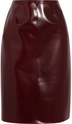 leather burgundy burberry skirt