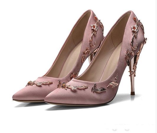 2020 Alph & Russo Pink Blue Black Comfortable Designer Wedding Bridal Shoes Silk Stain Eden Heels Shoes For Wedding Evening Party Prom Shoes From Cplv1, $43.45 | DHgate.Com
