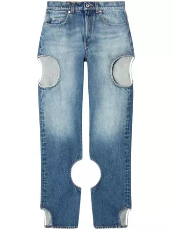 Off-White Meteor cut-out straight-leg Jeans - Farfetch