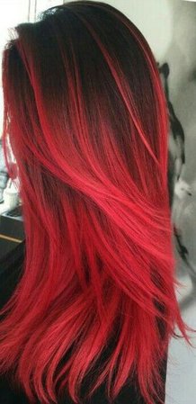 blood red ombre hair