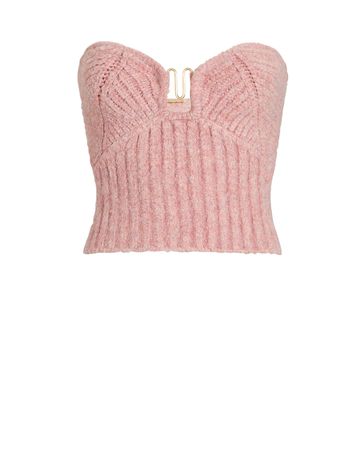 Cult Gaia Ellison Rib Knit Crop Top In Pink | INTERMIX®
