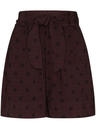 Shop brown Peony Raisin polka dot shorts with Express Delivery - Farfetch