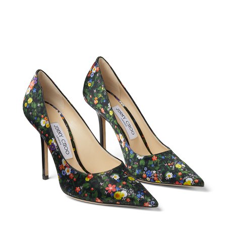 Multicolour Ditsy-Print Silk and Patent Leather Pumps | LOVE 100 | Pre-Fall '20 | JIMMY CHOO