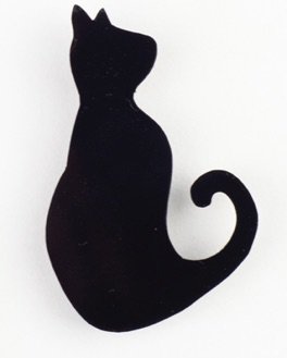 black cat brooch