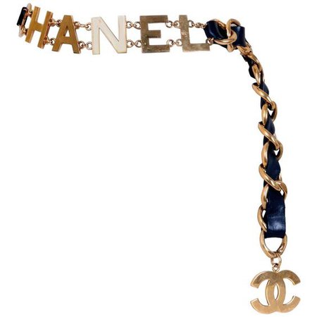 Chanel Leather & Chain C O C O C H A N E L Belt 1